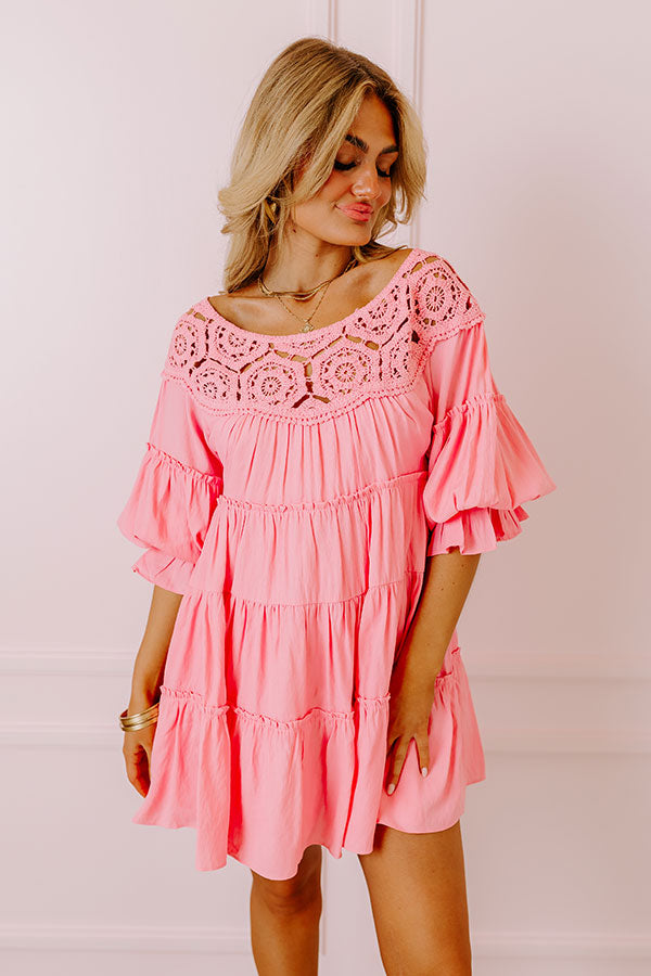 Little Coastal Town Tunic Dress in Pink