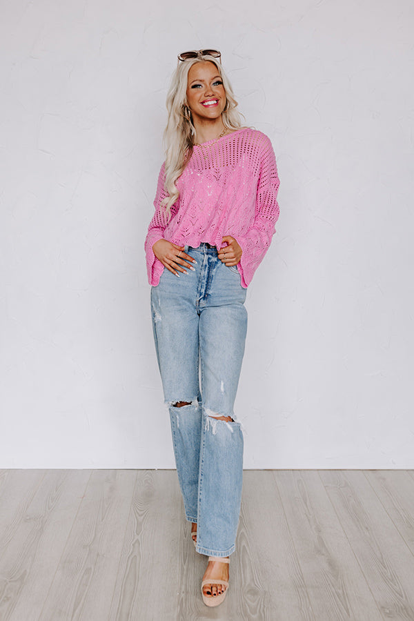 Good Weather Knit Top In Pink