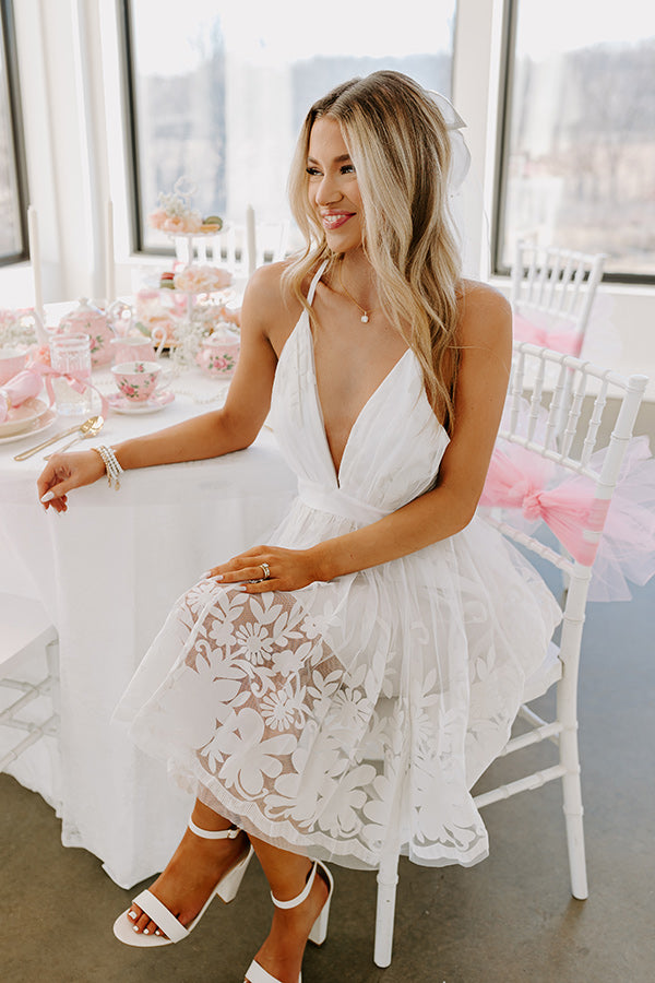 Night At The Ballet Mini Dress In White