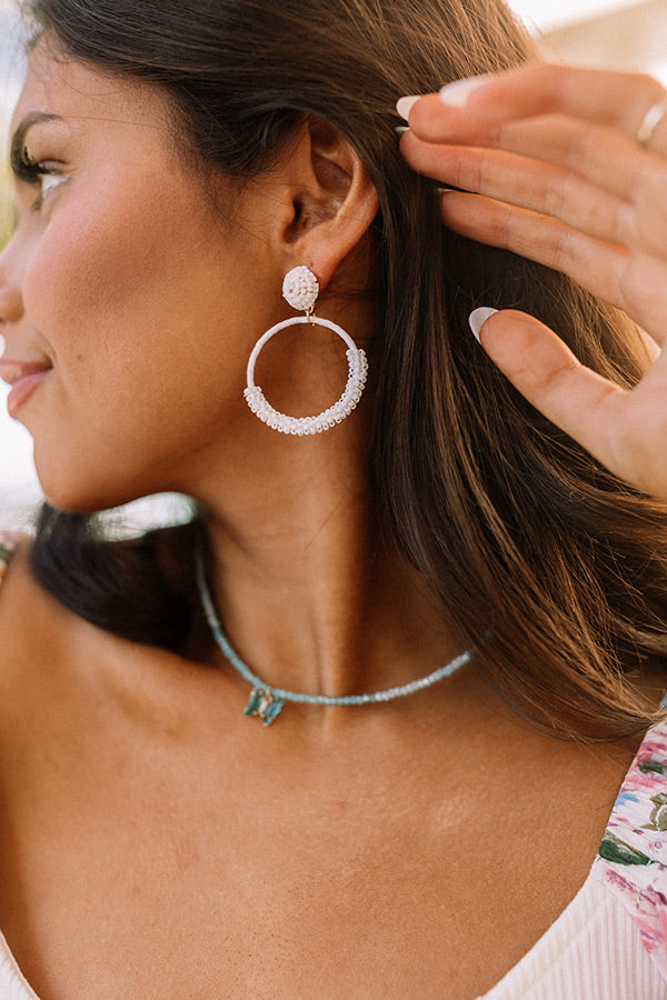 Wait And Smile Beaded Earrings In White