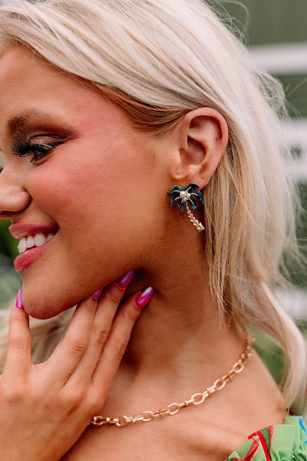 Palm Trees and Prosecco Earrings
