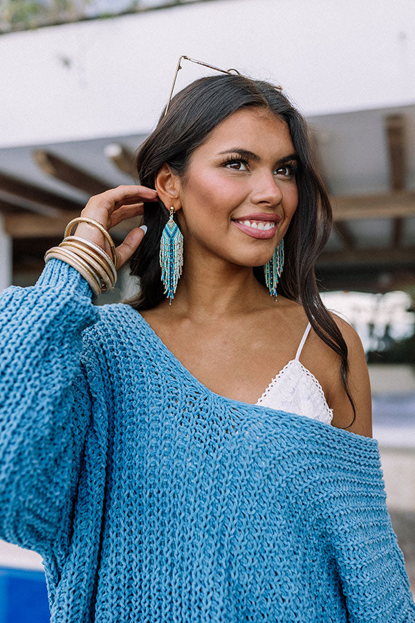 Porch Swing Sips Beaded Earrings In Mint