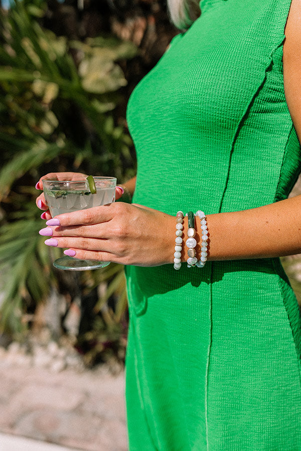 Admit Your Feelings Bracelet Set In Sage