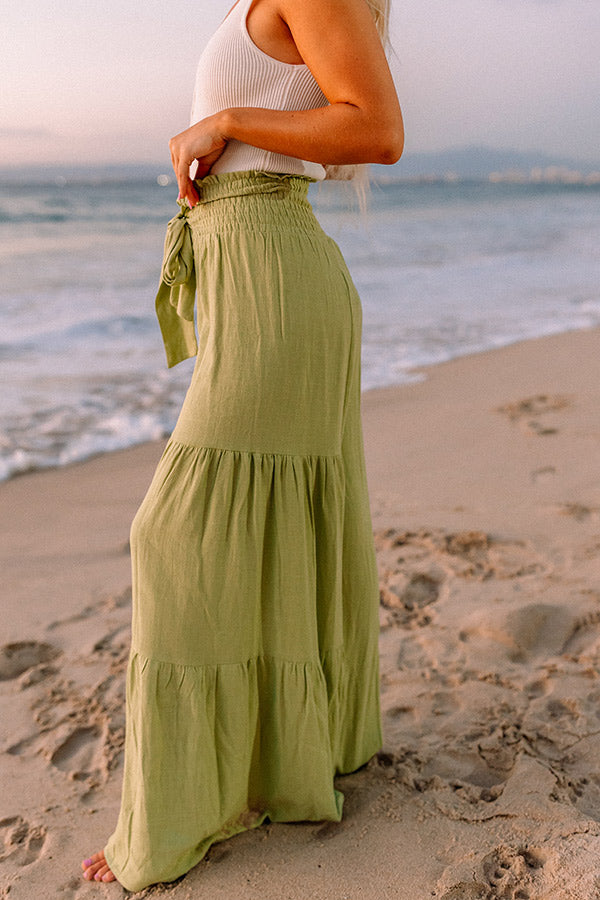 The Letha High Waist Pants In Lime