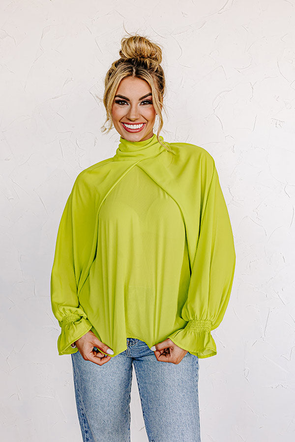 Sweetly Swaying Along Top In Lime Punch