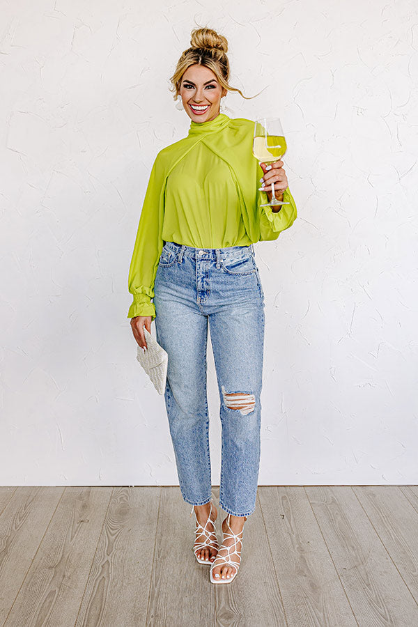 Sweetly Swaying Along Top In Lime Punch