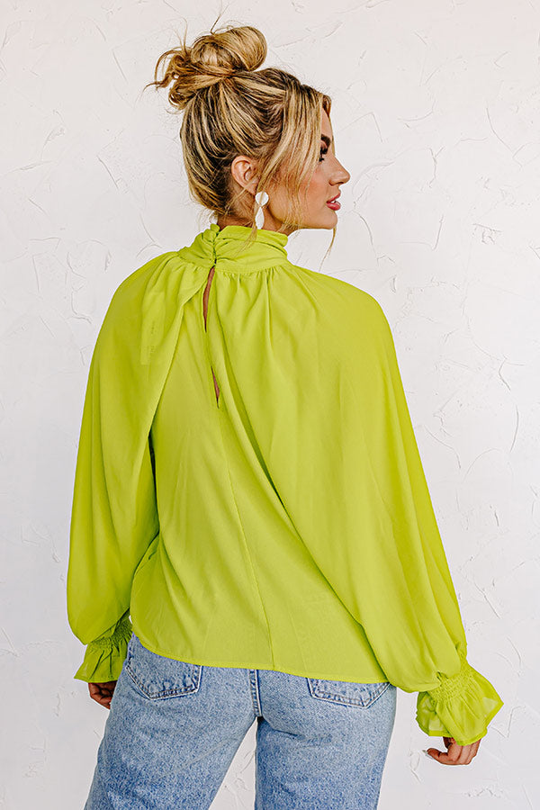 Sweetly Swaying Along Top In Lime Punch