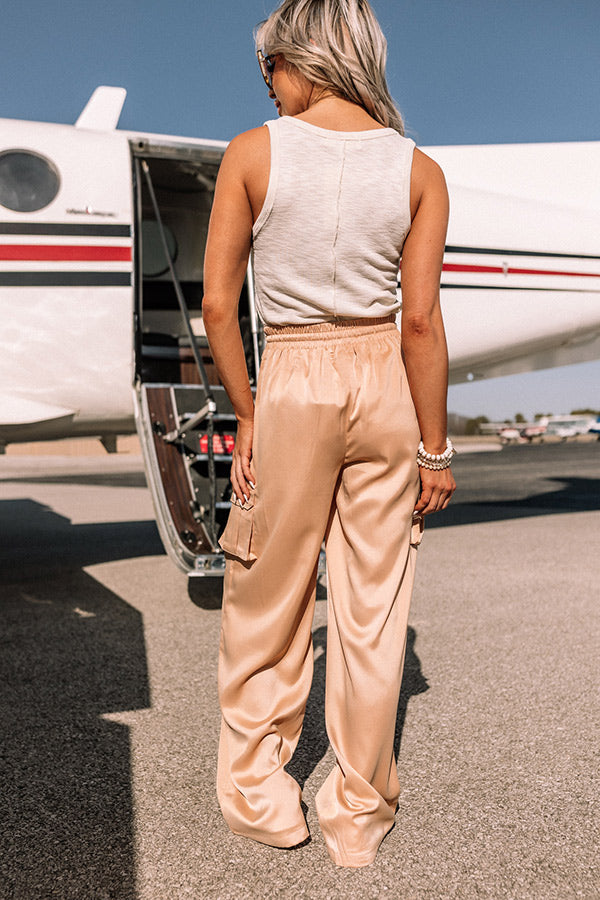 Sure And Steady High Waist Trousers In Tan
