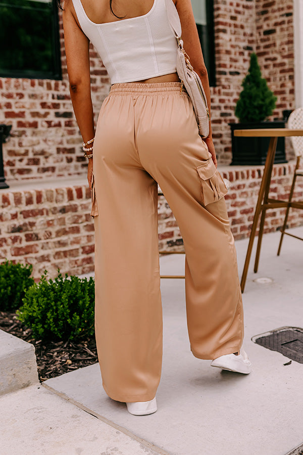 Sure And Steady High Waist Trousers In Tan