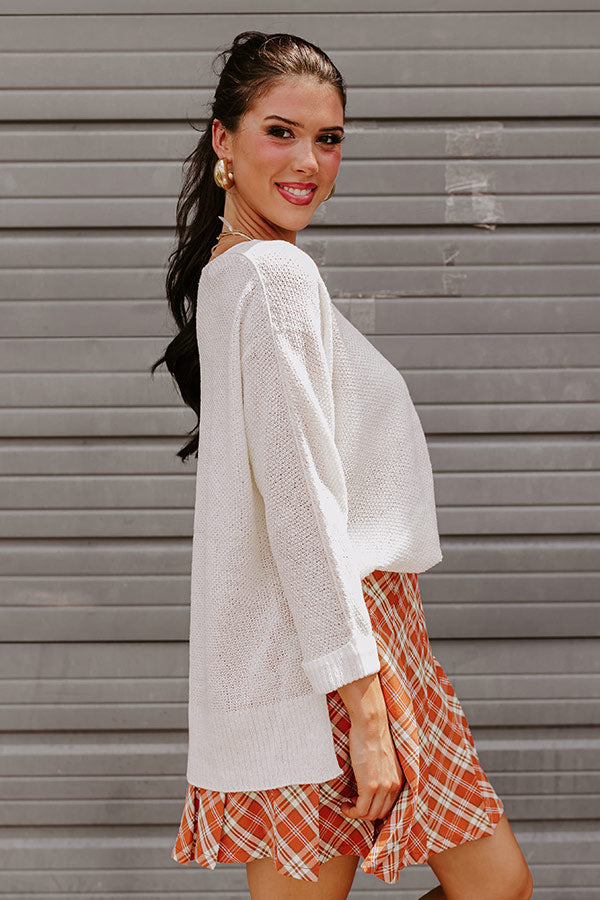 Reaching For Something Knit Sweater In Ivory