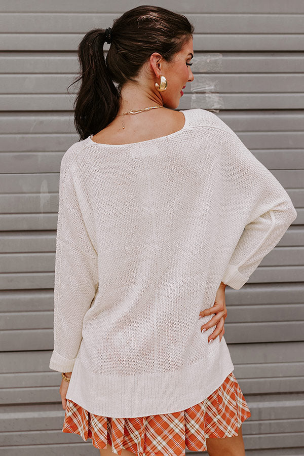 Reaching For Something Knit Sweater In Ivory