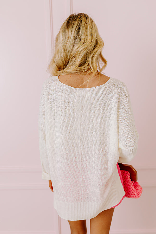 Reaching For Something Knit Sweater In Ivory
