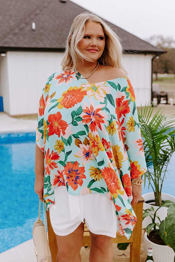 Passing Through Paradise Shift Tunic In Ocean Wave Curves