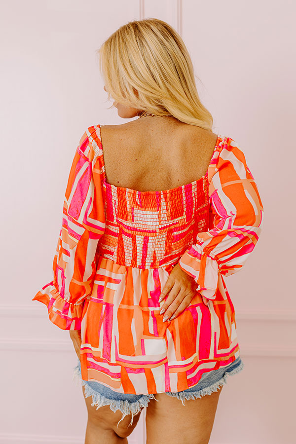 Moving To The Keys Top In Tangerine Curves