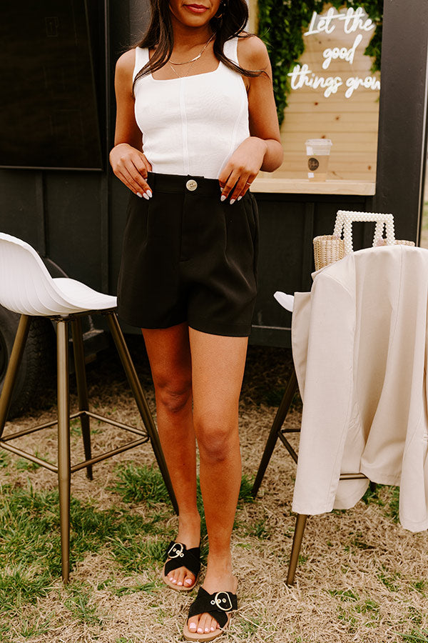 The Benett High Waist Shorts In Black
