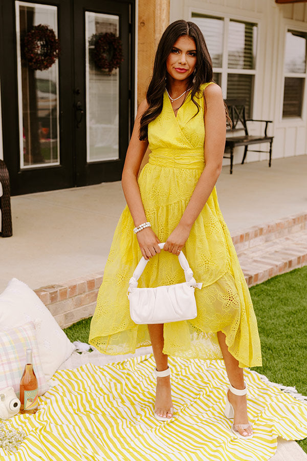 Sun-Kissed Serenade Embroidered Midi In Primrose Yellow