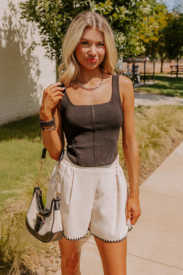 Long Lost Love Sculpt Top In Black