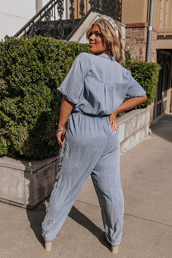 Path to Happiness Chambray Jumpsuit Curves
