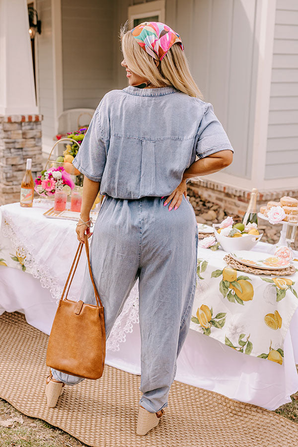 Path to Happiness Chambray Jumpsuit Curves