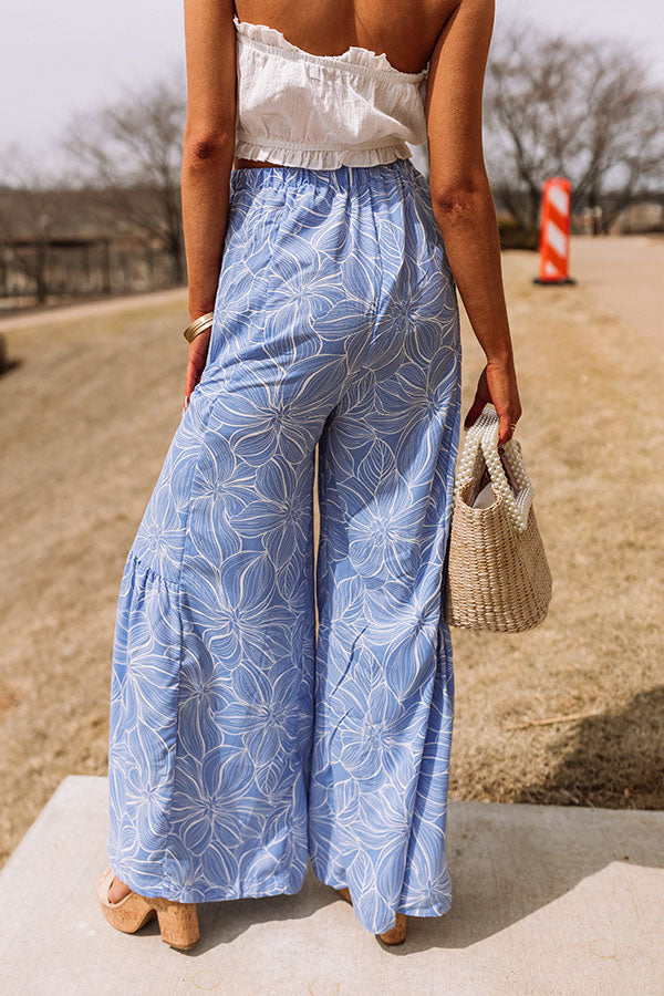 Swoop In High Waist Pants In Sky Blue