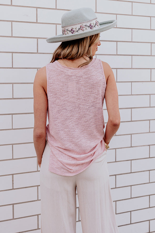 Shoreline Sanctuary Knit Top In Pink