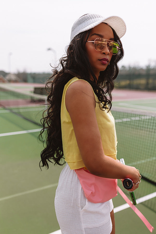 Setting Records Crop Top In Primrose Yellow
