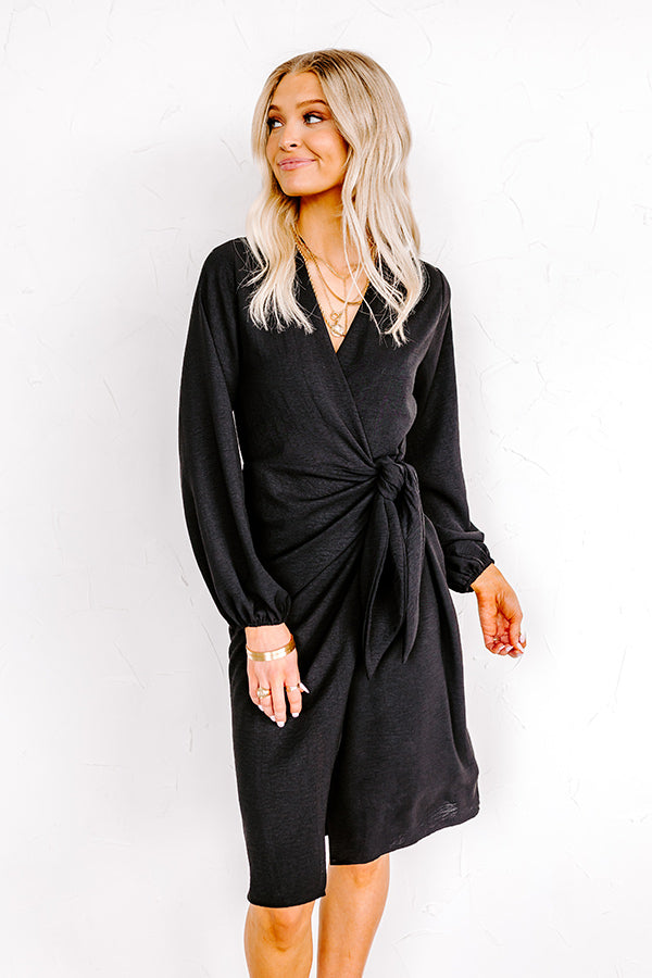 Effortless Nights Wrap Dress In Black