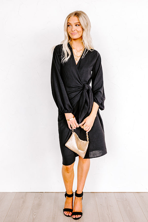 Effortless Nights Wrap Dress In Black