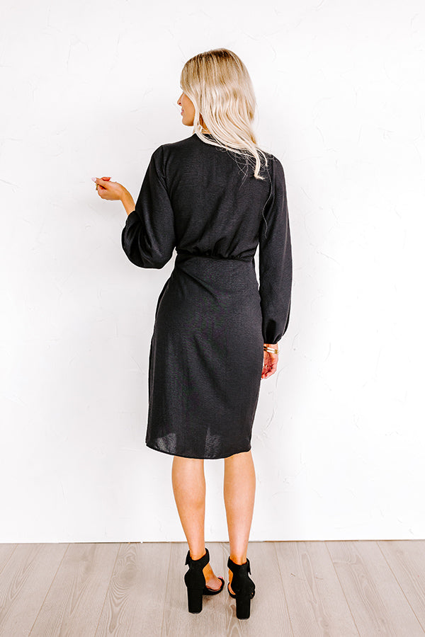 Effortless Nights Wrap Dress In Black