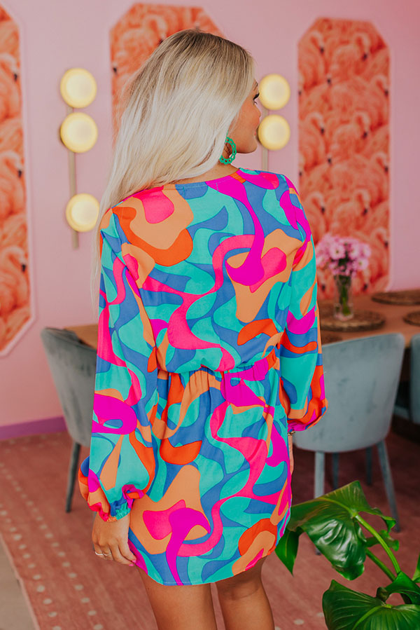 Pause And Reflect Dress In Turquoise