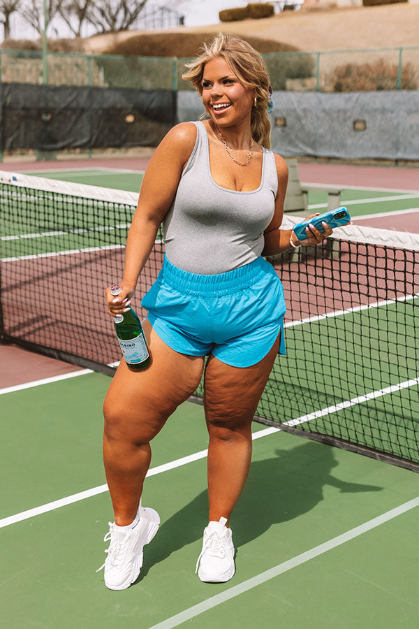 Extra Cardio High Waist Windbreaker Shorts In Ocean Blue