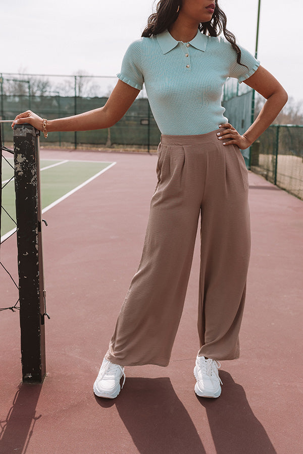 The Maddie High Waist Trousers In Taupe