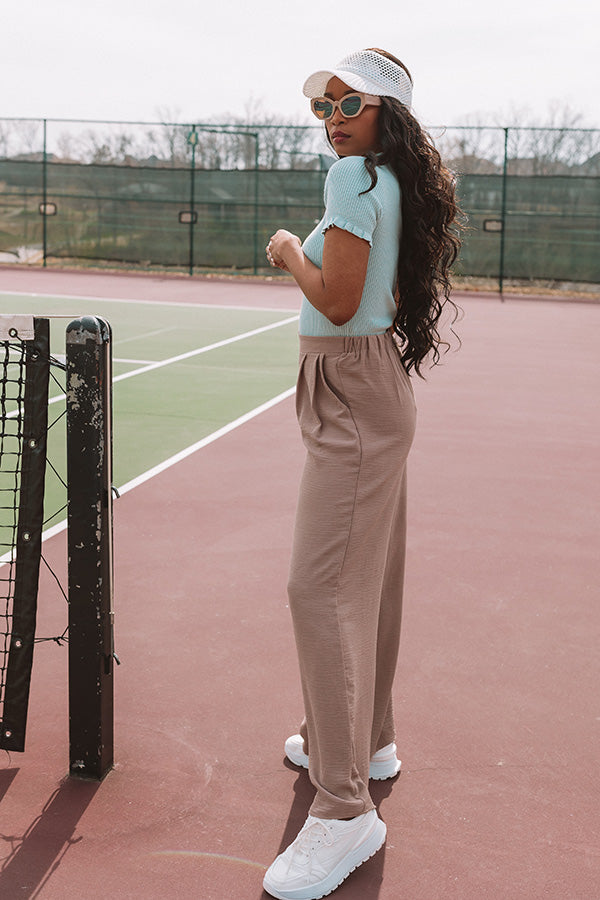 The Maddie High Waist Trousers In Taupe