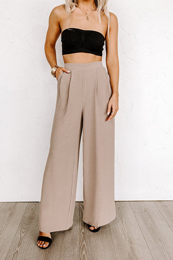 The Maddie High Waist Trousers In Taupe