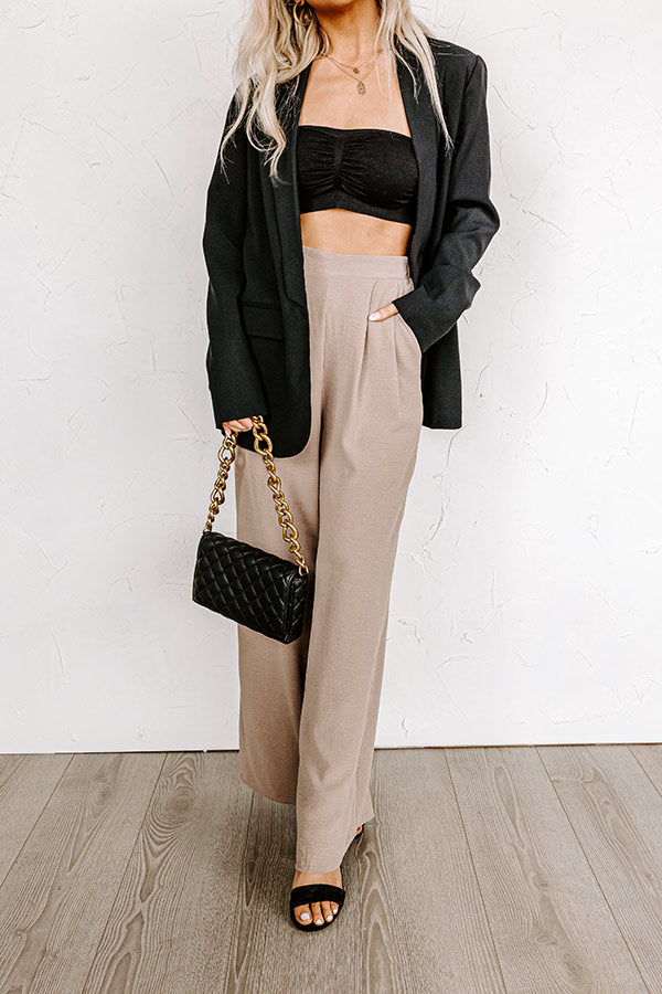 The Maddie High Waist Trousers In Taupe