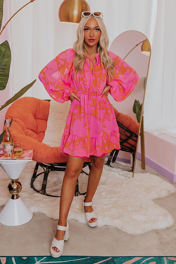 Luxury Excursions Dress in Hot Pink