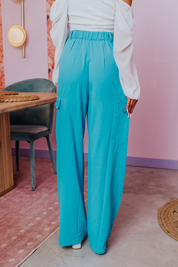 The Nikki High Waist Trousers In Sky Blue