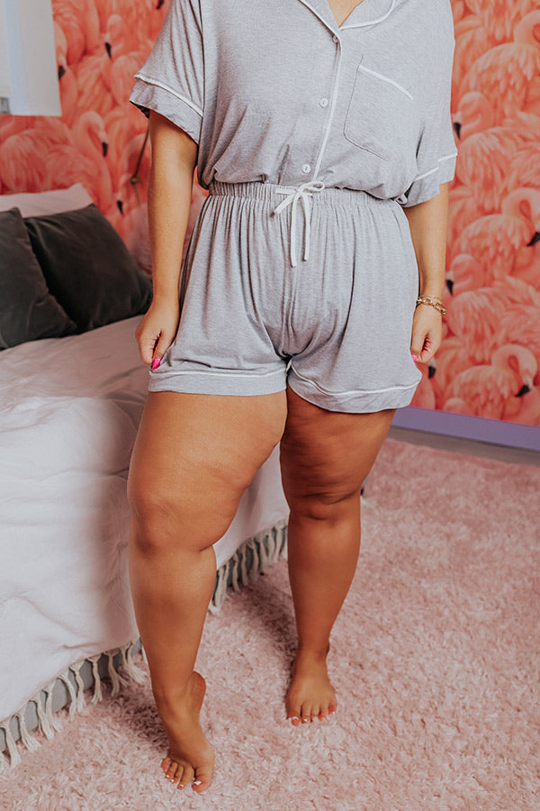 Classic Cuddles Pajama Shorts In Grey Curves