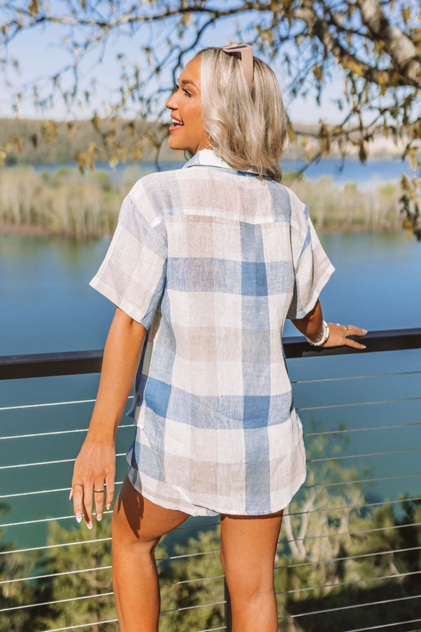 Upper East Oasis Linen Button Up