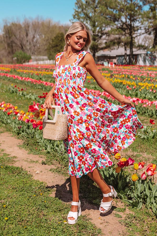 South Ocean Boulevard Smocked Midi Dress