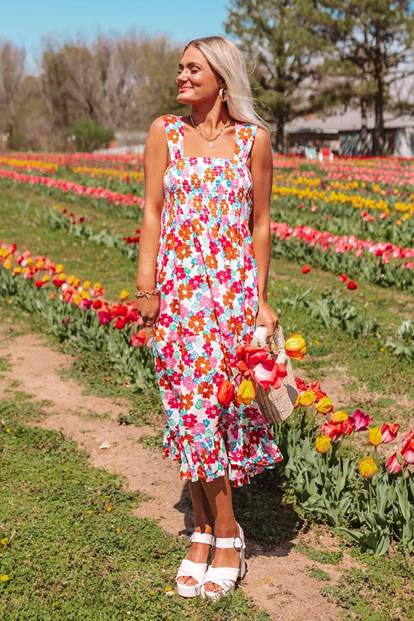 South Ocean Boulevard Smocked Midi Dress