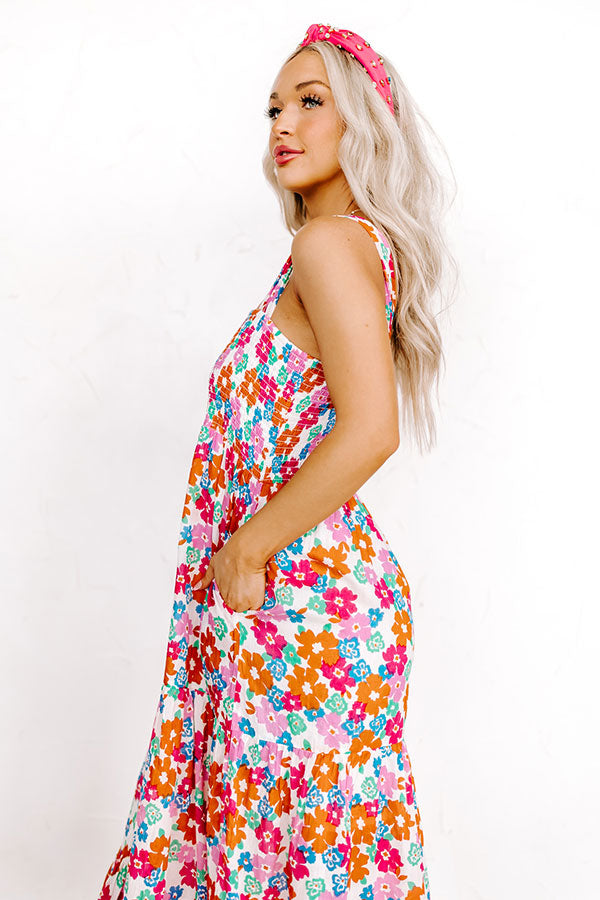 South Ocean Boulevard Smocked Midi Dress