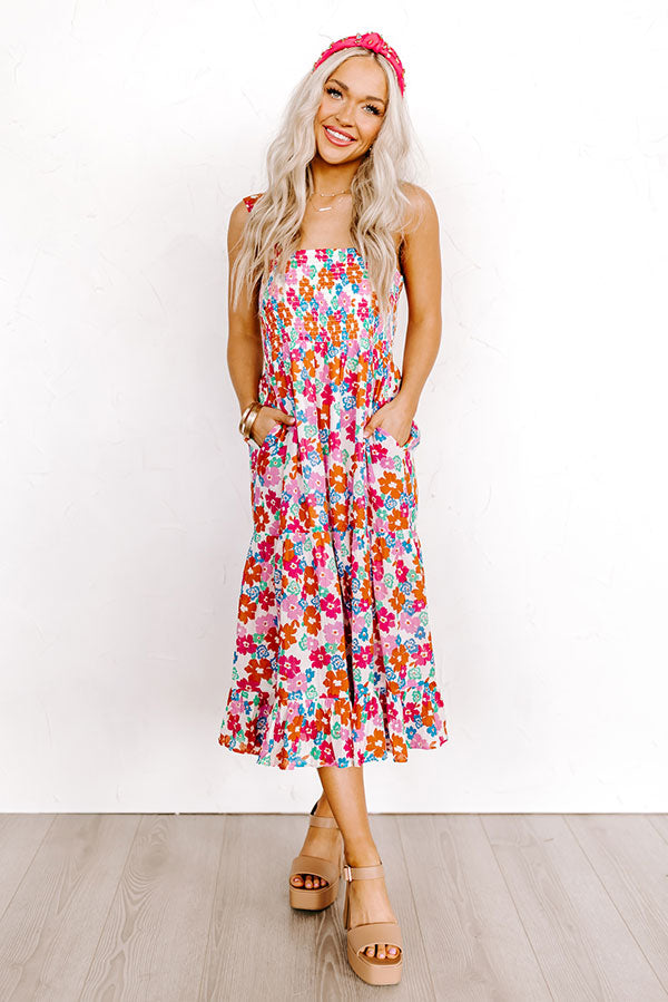 South Ocean Boulevard Smocked Midi Dress