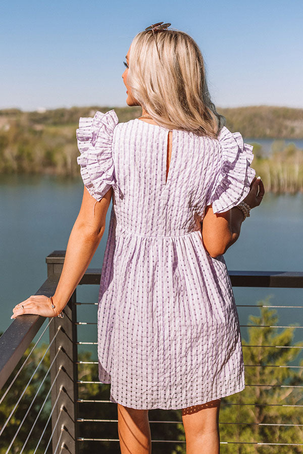 Spring It On Gingham Babydoll Romper In Lavender