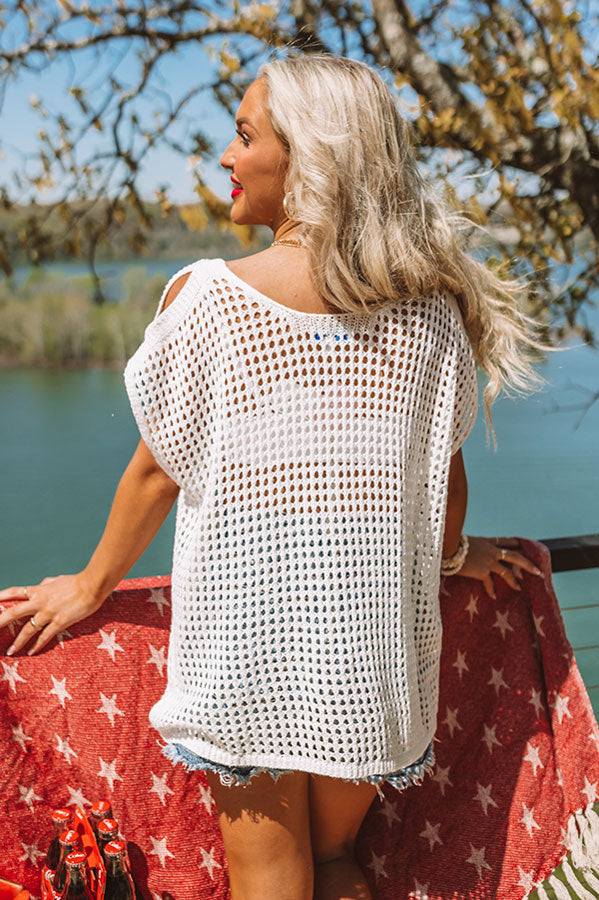 Living For Lake Life Knit Top In White