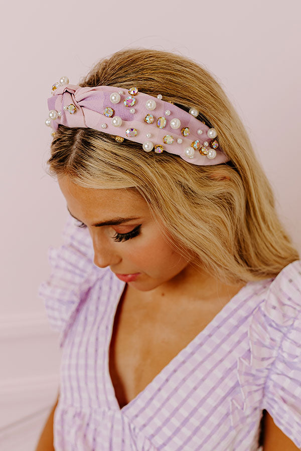 Blissful Break Embellished Headband In Lavender