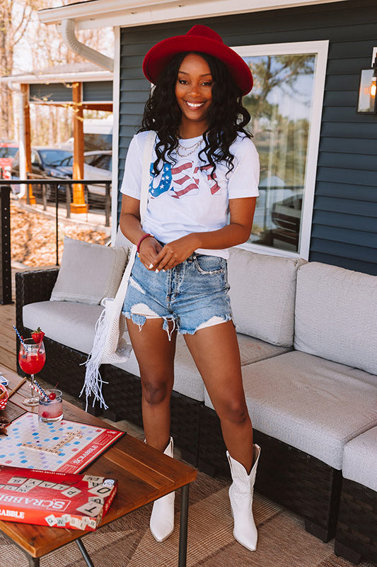 Stripe USA Graphic Tee In White