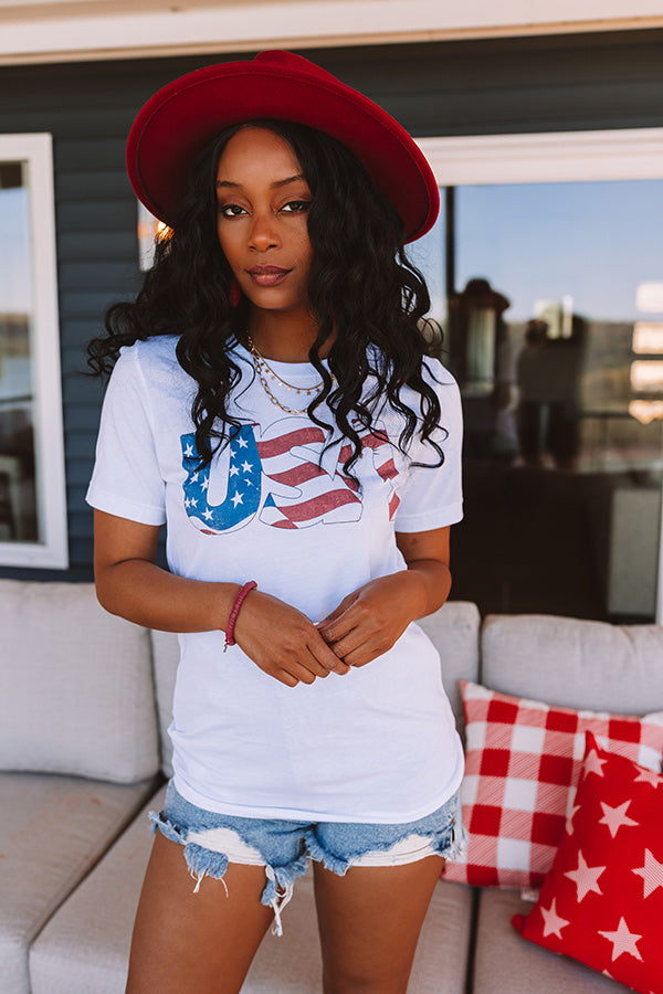 Stripe USA Graphic Tee In White