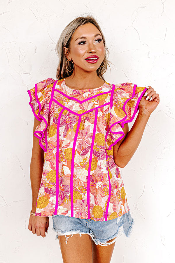 Garden Glory Shift Top In Coral