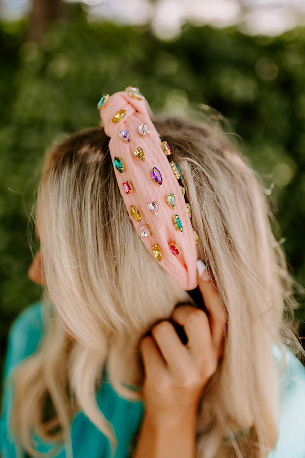 Seeking Sunshine Embellished Headband In Pink